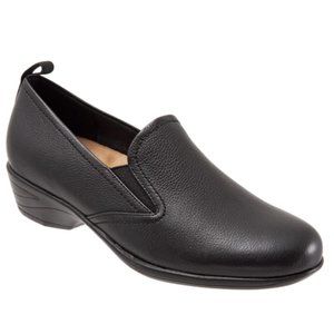 TROTTERS Women's Black Reggie Slip-On LOAFERS Size: 10W